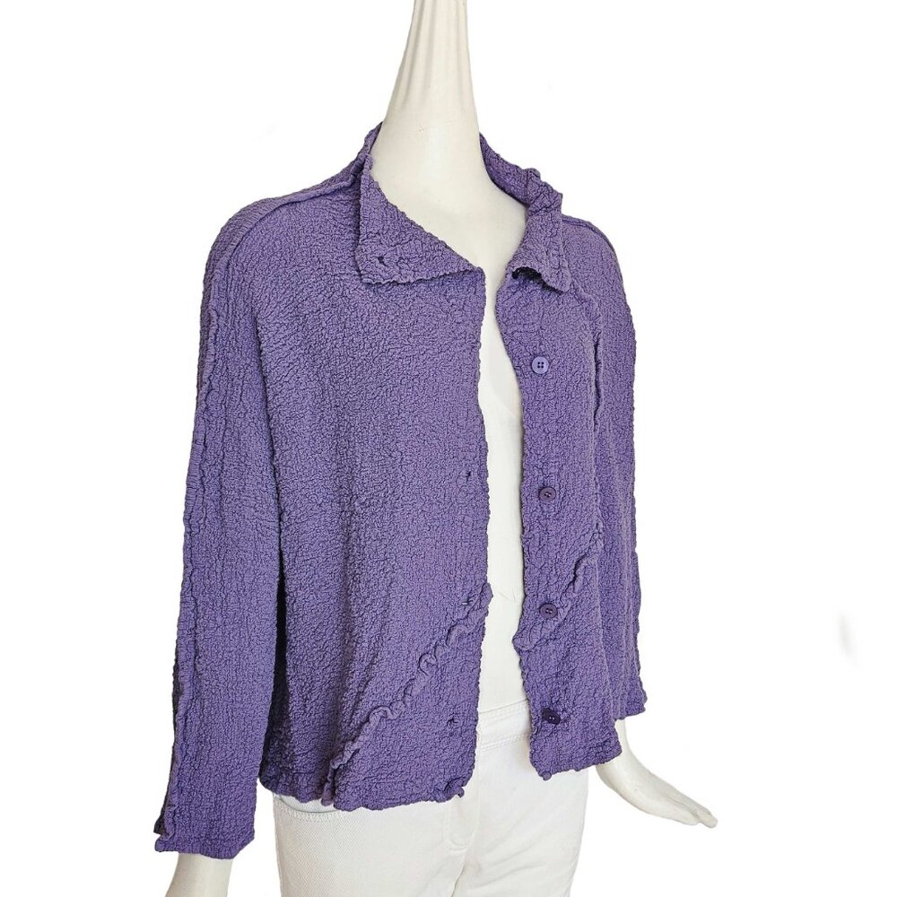 ISSEY MIYAKE ME LILAC CAULIFLOWER CRINKLE JACKET (ONE SIZE)